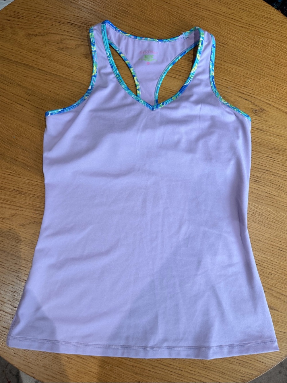 Lilly Pulitzer Lavender Racerback Tank with Tropical Trim
